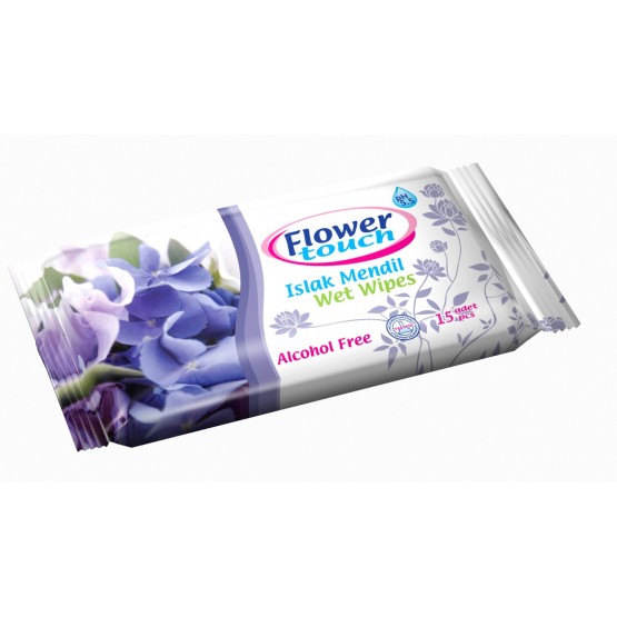 Pocket Wet Wipes Flower Touch 15 pcs